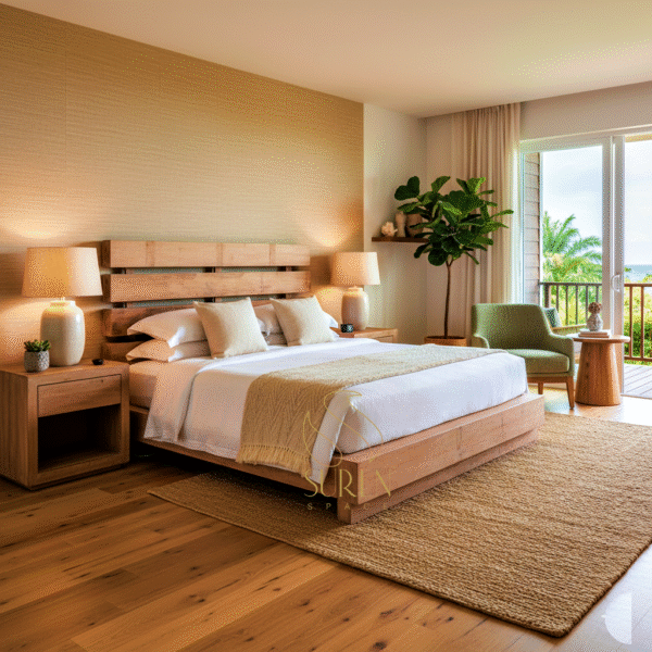 Old wood hotel room furniture design