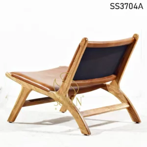 Home furniture Solid Indian Origin Wood Leather Rest Chair 2