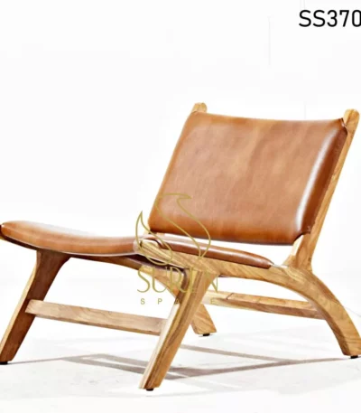 Solid Indian Origin Wood Leather Rest Chair