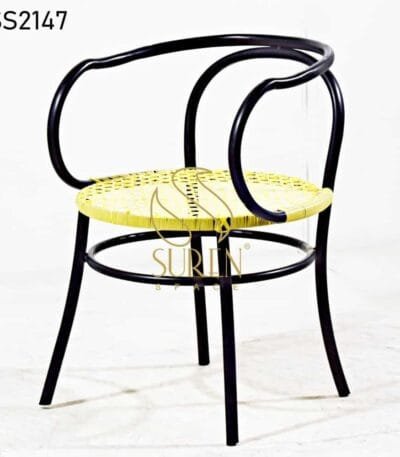 Products Bent Metal Plastic Cane Weaving Hand Rest Chair 2