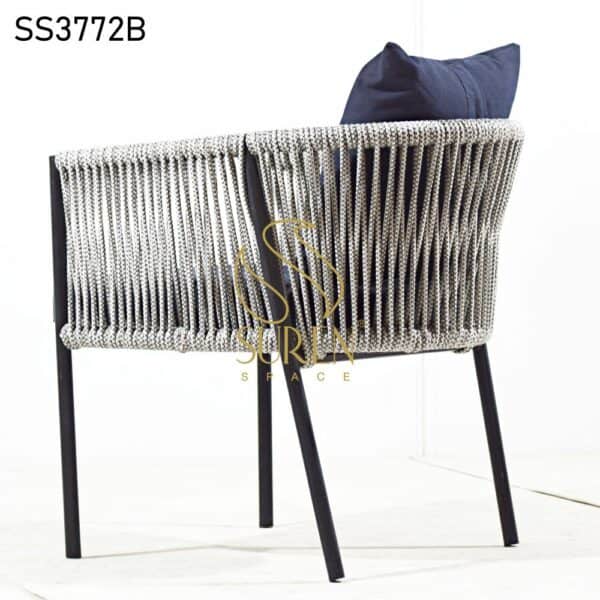 Black Metal Rope Design Upholstered Chair Black Metal Rope Design Upholstered Chair 3