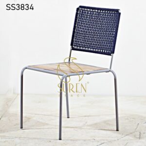 Blue Rope Natural Wood Seating Restaurant Chair