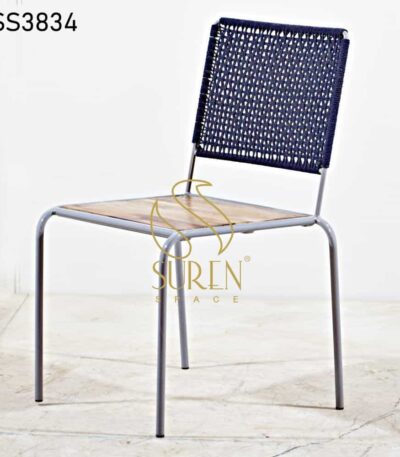 Blue Rope Natural Wood Seating Restaurant Chair