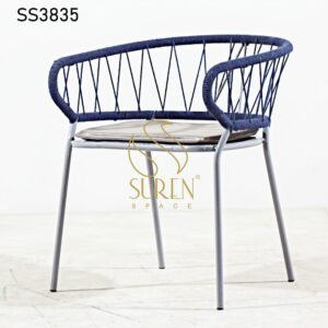 Blue Rope Round Back Chair