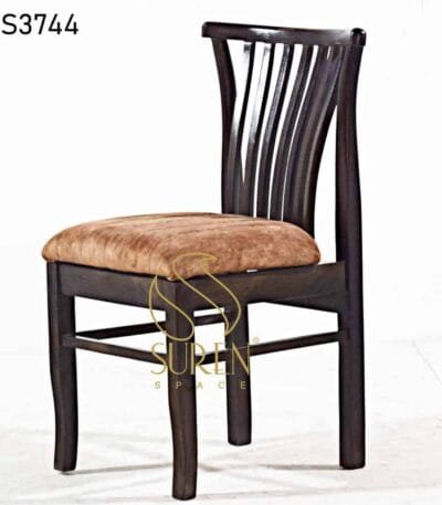 Leatherette Wooden Fine Dining Accent Rest Chair Curved Back Walnut Finish Chair 3