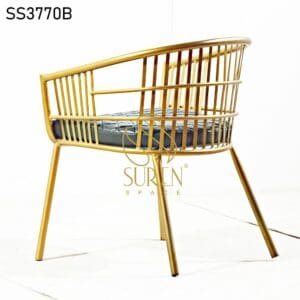 Camping Tent Furniture : Manufacturer from Jodhpur India Golden Finish MS Base Arm Rest Chair 1