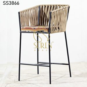 Industrial With Printed Fabric Semi Outdoor High Chair