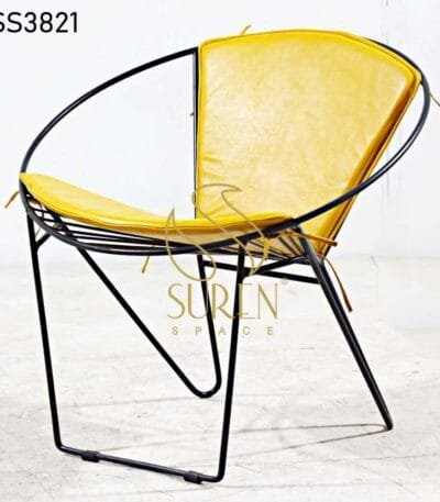 Bent Metal Plastic Cane Weaving Industrial Chair MS Rest Chair with Duel Leatherette Upholstery 2