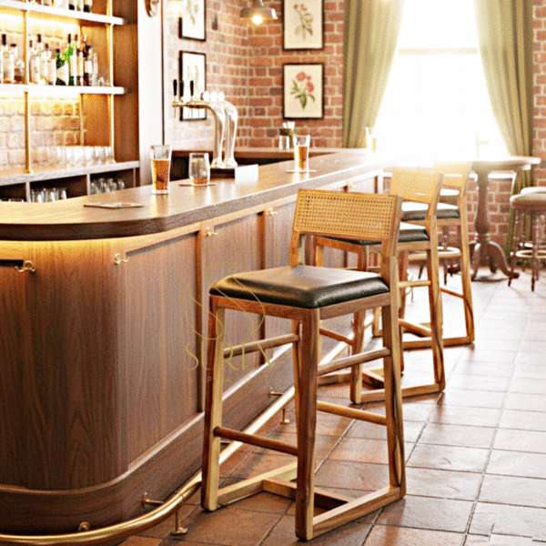 Sand Blasted Natural Finish Bar Chair