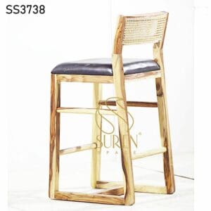 Home furniture Sand Blasted Natural Finish Bar Chair 3