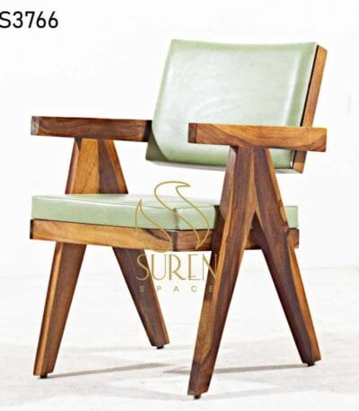 All-Weather Proof Rustic Metal Stackable Outdoor Chair Solid Sheesham Wood Chandigarh Chair 1