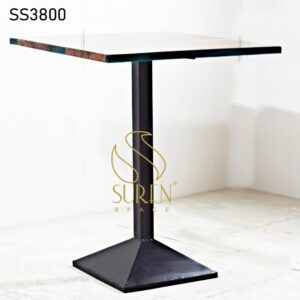Solid Wood Epoxy Industrial Dining Table
