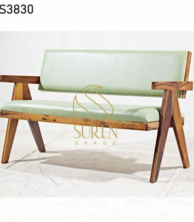 Leather Three Seater Solid Wood Metal Bench Design Chandigarh Style Modern Bench Design 2
