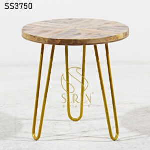 Hospitality Furniture Supplier from Jodhpur India Golden MS Solid Wood Round End Table 2