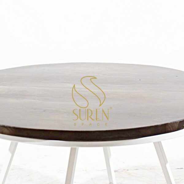 Industrial Solid Wood Walnut Round Table Industrial Solid Wood Walnut Round Table 1