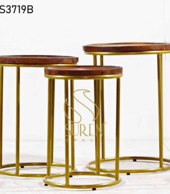 SUREN SPACE HOME PAGE Round Solid Wood Top Set of Three Tables 1