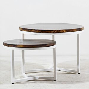Set of Two Industrial Round Tables