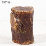 Solid Wood Trunk Side Table Cum Stool