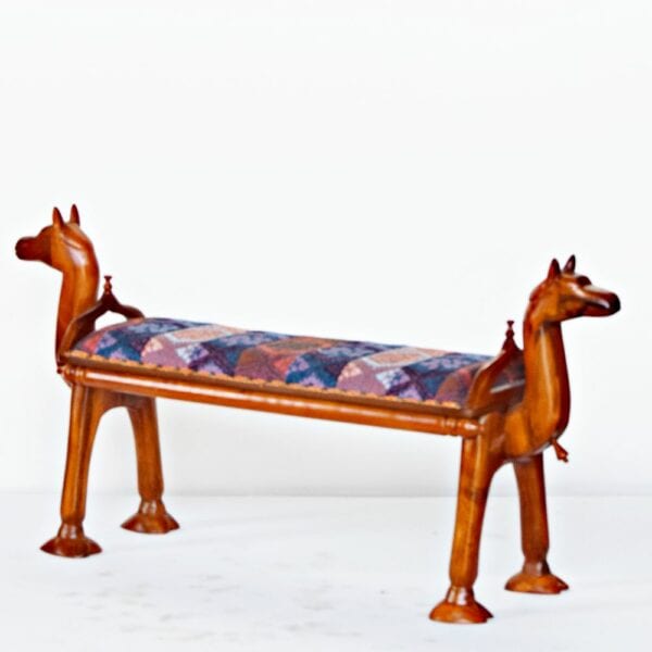 Duel Camel Carved Traditional Indian Stool Duel Camel Carved Traditional Indian Stool