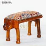 Elephant Carved Traditional Indian Stool