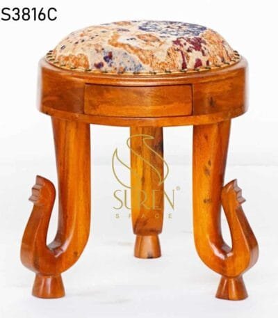 Metal Stackable Industrial Iron Stool Design Elephant Trunk Carved Traditional Indian Stool 1