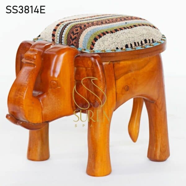 Unique Carved Traditional Indian Stool Unique Carved Traditional Indian Stool 1