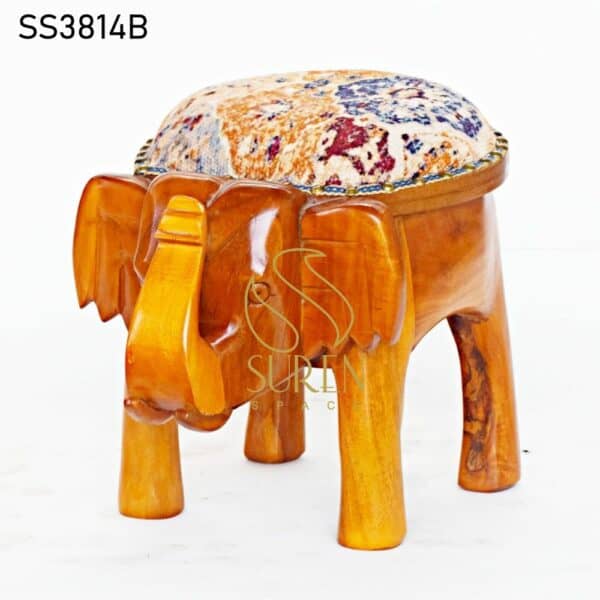 Unique Carved Traditional Indian Stool Unique Carved Traditional Indian Stool 4
