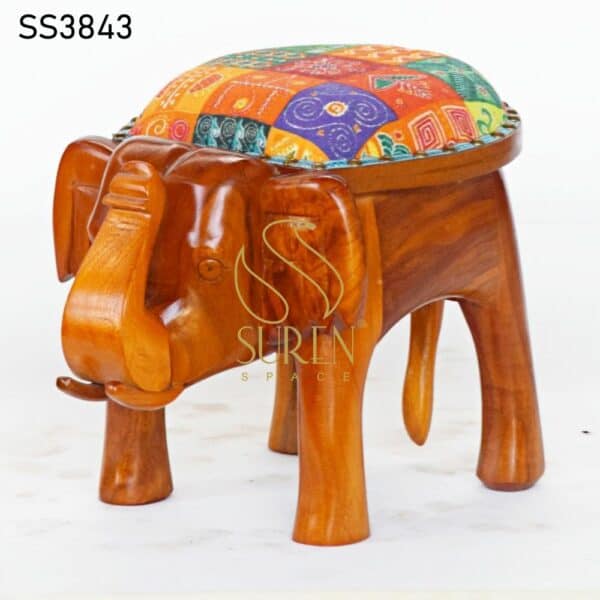 Unique Carved Traditional Indian Stool Unique Carved Traditional Indian Stool 6