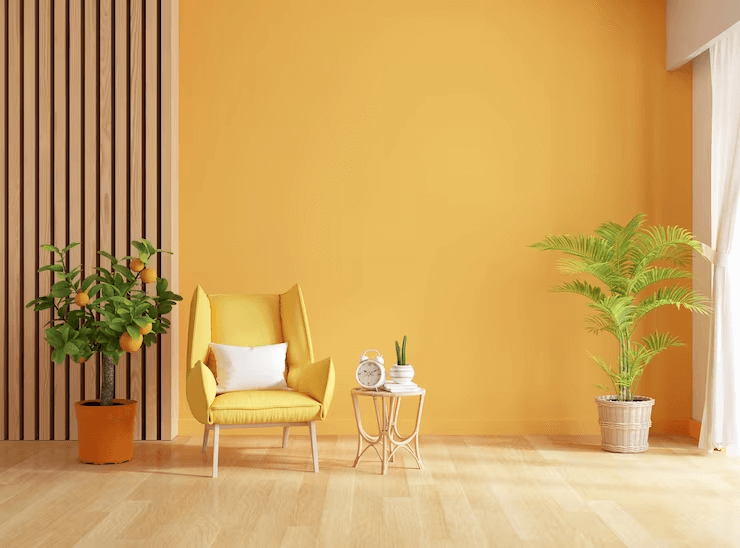 Gray and Greenish-Yellow sofa color combination-surenspace
