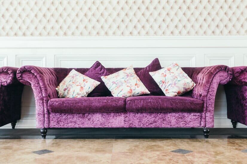 Red and Purple sofa color combination-surenspace