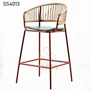 Suren Space: Your Trusted Cafe Custom Furniture Suppliers in India Duel Finish Rope Weaving High Chair 1