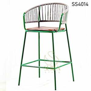 Home furniture Duel Finish Rope Weaving High Chair 3
