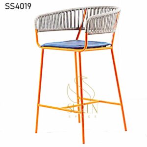 Home furniture Duel Tone Outdoor Weaving High Chair 3