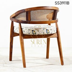 Hospitality Furniture Supplier from Jodhpur India Natural Cane Printed Seating Fine Dine Chair 1
