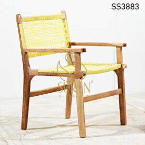 Plastic Cane Natural Wood Chair Design