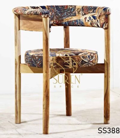 Round Back Chair with Printed Seat & Back