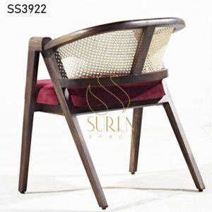 Hospitality Furniture Supplier from Jodhpur India Walnut Finish Natural Cane Chair 1