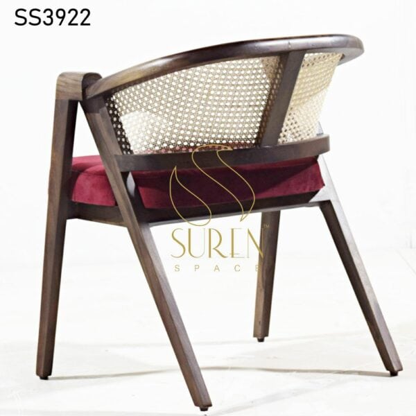 MS Structure Natural Cane Rest Chair Walnut Finish Natural Cane Chair 1