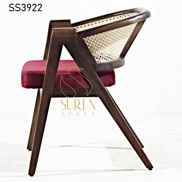 MS Structure Natural Cane Rest Chair Walnut Finish Natural Cane Chair 2