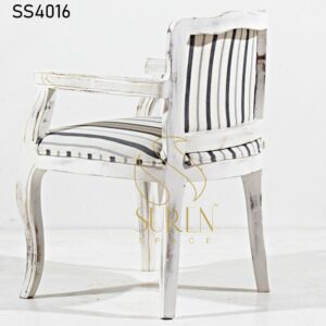 Hospitality Furniture Supplier from Jodhpur India White Distress Curved Chair 1