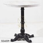 Black Casting Round Wooden Top Table