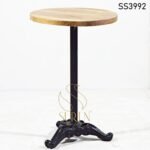 Cast Iron Solid Acacia Wood Folding Bistro Table