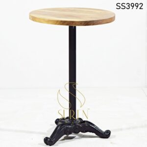 Cast Iron Solid Acacia Wood Folding Bistro Table