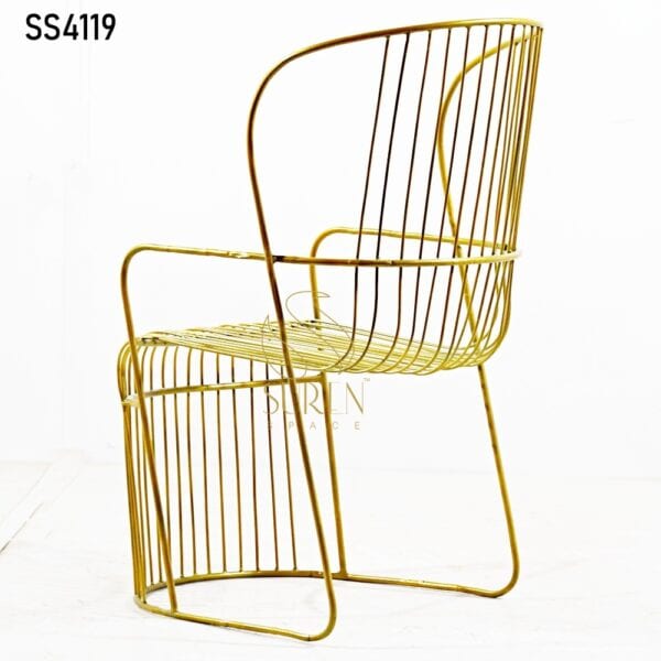 Gold Finish Leatherette Metal Chair Gold Finish Leatherette Metal Chair 2