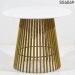 Golden Leg White Marble Round Table