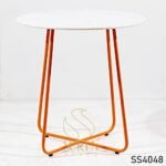 Metal Leg White Marble Bistro Table