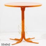 Orange Finish Round Metal Table