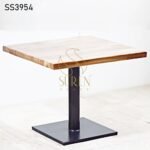 Straight Line Iron Base Dining Table