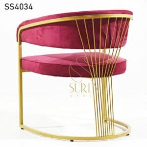 Hospitality Furniture Supplier from Jodhpur India Velvet Upholstered Golden Finish Chair 1