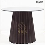 Black Metal Black Marble Bistro Table
